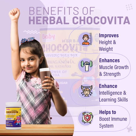 Babyorgano Herbal Chocovita 100% Ayurvedic Health & Nutritional Chocolate Flavor Drink For Kids 300g