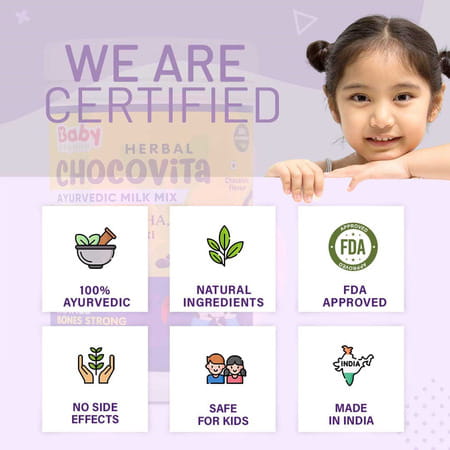 Babyorgano Herbal Chocovita 100% Ayurvedic Health & Nutritional Chocolate Flavor Drink For Kids 300g