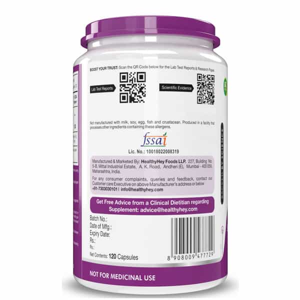 Healthyhey Nutrition Zinc Asparto Glycinate 30% - 120 Capsules