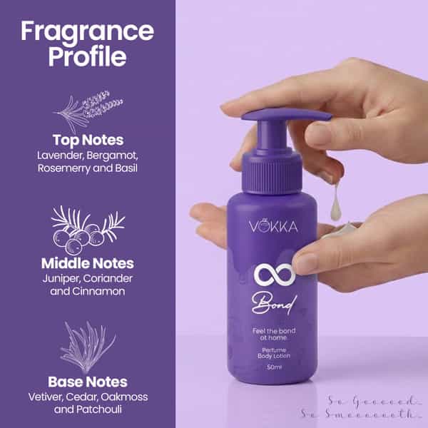 Vokka Bond Perfume Body Lotion 50Ml | Classic Lavender Woody Fragrance