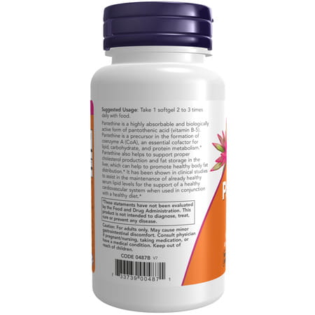 Now Foods Supplements | Pantethine (Coenzyme A Precursor) 300 Mg| Cardiovascular Health| 60 Softgels