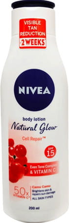 Nivea Visible Tan Reduction Natural Glow Cell Repair Body Lotion Spf 15 | Bottle Of 200ml