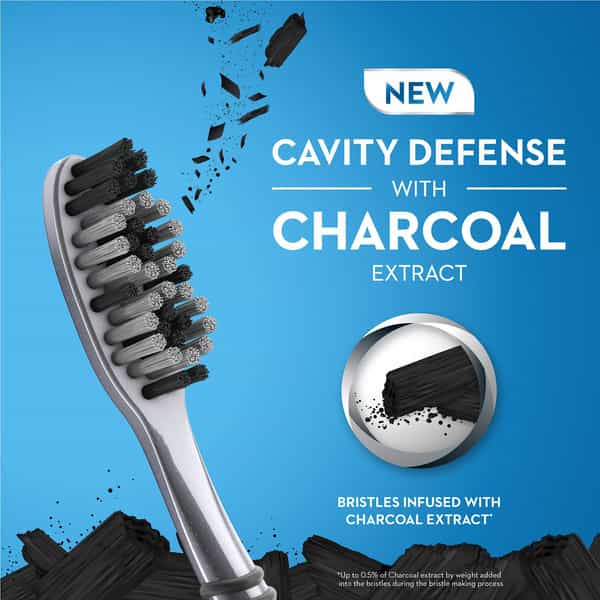 Oral-B Cavity Defense 123 Black Manual Toothbrush For Adults With Charcoal Extract-Medium(Pack Of 4)
