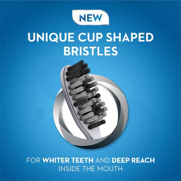 Oral-B Cavity Defense 123 Black Manual Toothbrush For Adults With Charcoal Extract-Medium(Pack Of 4)