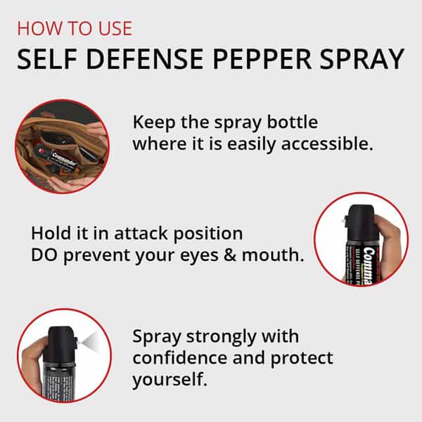 Commander Self Defense Pepper Spray For Safety/Protection Pack Of 6