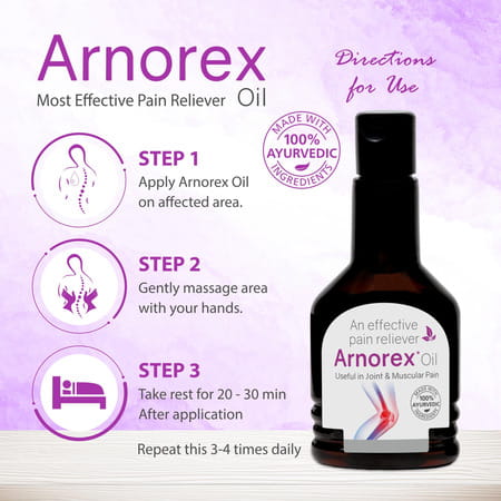 Arnorex Pain Relief Oil | Joint Muscular Knee Pain & Rheumatoid Arthritis 100 Ml (Pack Of 2)