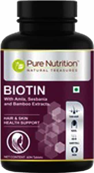 Pure Nutrition Biotin With Amla & Bamboo Extracts - Hair - Skin & Nail Support - 60 Tablets