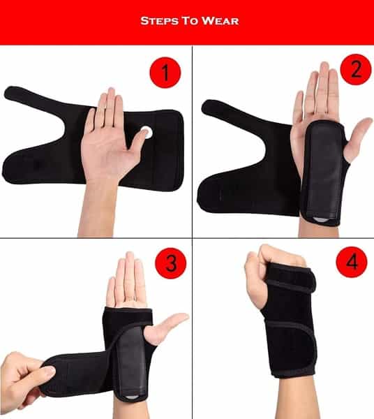 Skudgear Adjustable Wrist Support Brace With Removable Steel Plate For Sports Injuries (Right Hand)
