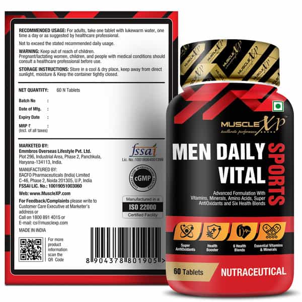 Musclexp Multivitamin Men Daily Sports With 47 Nutrients (7 Health Blends) - 60 Tablets Pack Of 2