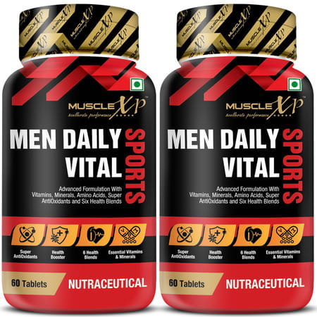 Musclexp Multivitamin Men Daily Sports With 47 Nutrients (7 Health Blends) - 60 Tablets Pack Of 2