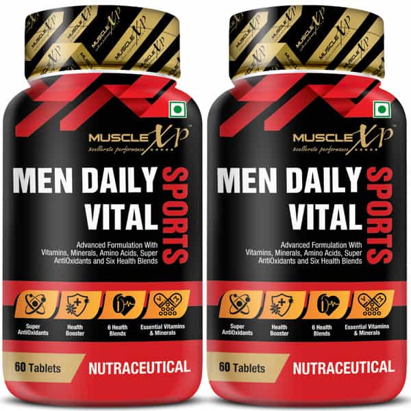 Musclexp Multivitamin Men Daily Sports With 47 Nutrients (7 Health Blends) - 60 Tablets Pack Of 2