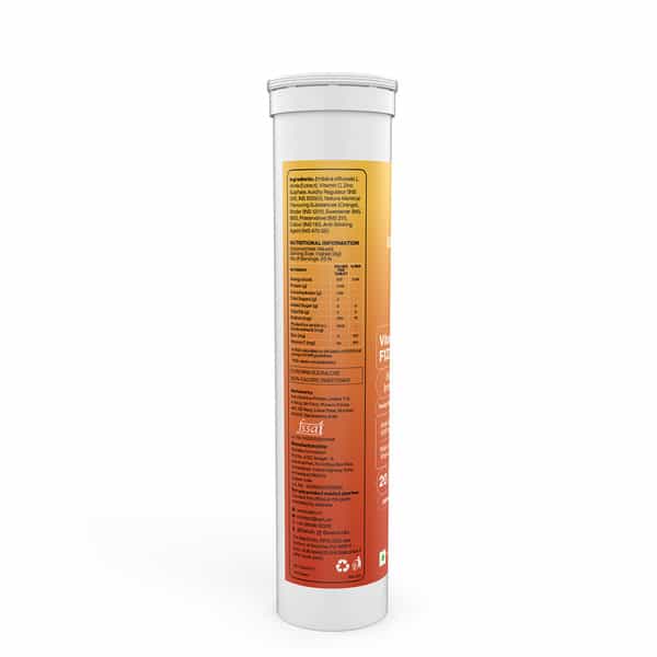 Setu Vitamin C: Fizz - 60 Effervescent Tablets| Orange Flavour