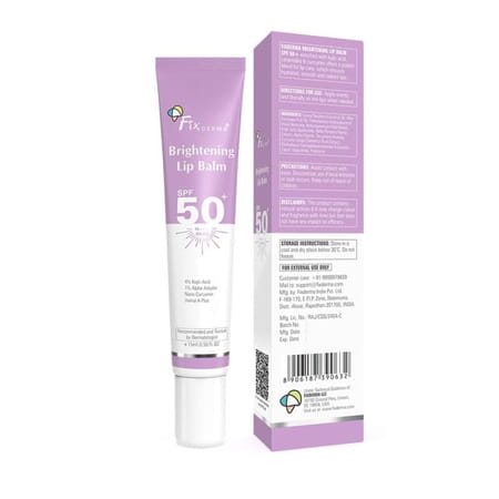 Fixderma Brightening Lip Balm With Spf 50 Pa+++ For Pigmented & Dry Lips For Men & Women 15 Ml
