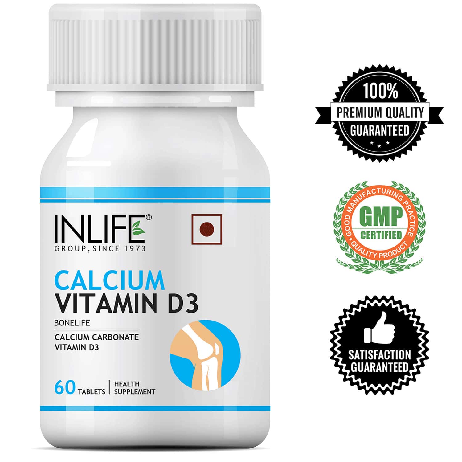 Buy INLIFE CALCIUM 500 MG VITAMIN D3 400 IU SUPPLEMENT FOR MEN WOMEN