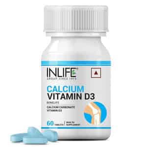 Inlife Calcium 500 Mg Vitamin D3 400 Iu Supplement For Men Women - 60 Tablets