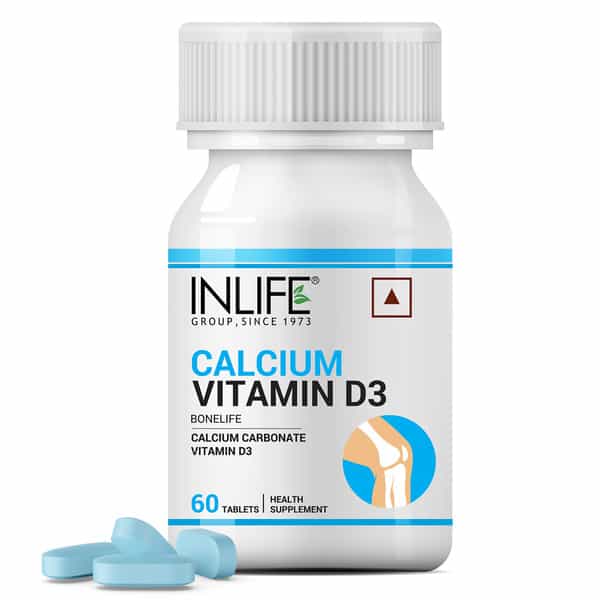 Inlife Calcium 500 Mg Vitamin D3 400 Iu Supplement For Men Women - 60 Tablets