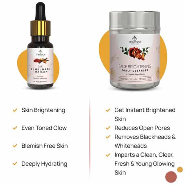 The Tribe Concepts Face Brightening Kit/With Steel Tin 130 Gm
