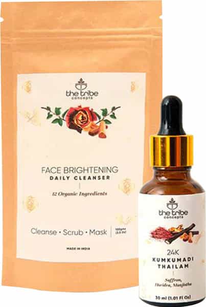The Tribe Concepts Face Brightening Kit/With Steel Tin 130 Gm