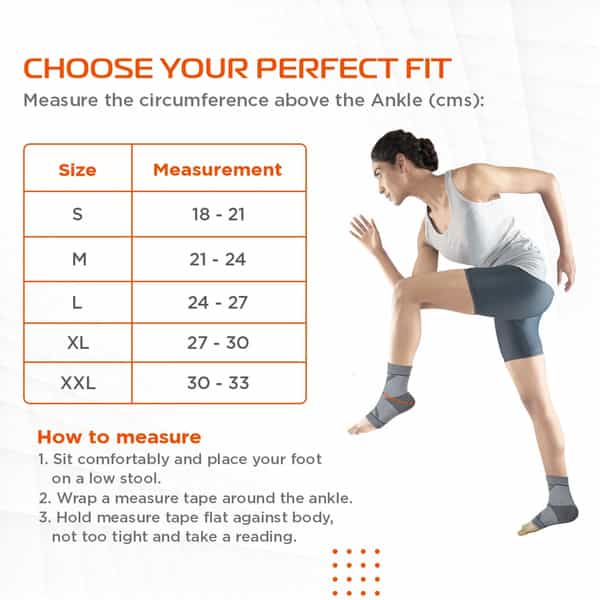 Vissco 2D Ankle Support |Pain Reliever For Strained Or Sprained Ankles - Large (Grey)