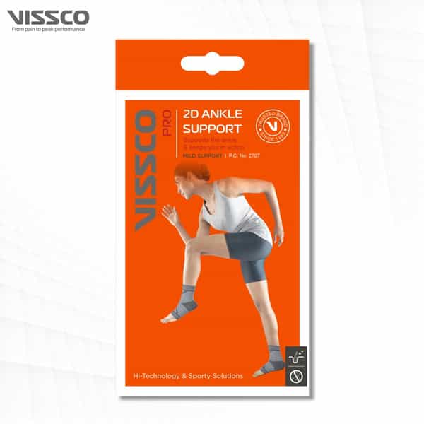 Vissco 2D Ankle Support |Pain Reliever For Strained Or Sprained Ankles - Large (Grey)