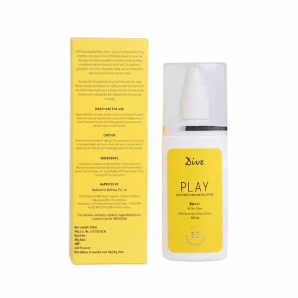 Dive Play Everyday Sunscreen Lotion Spf 50 | Pa+++ | Spectrum Protection | All Skin Type | 100Ml