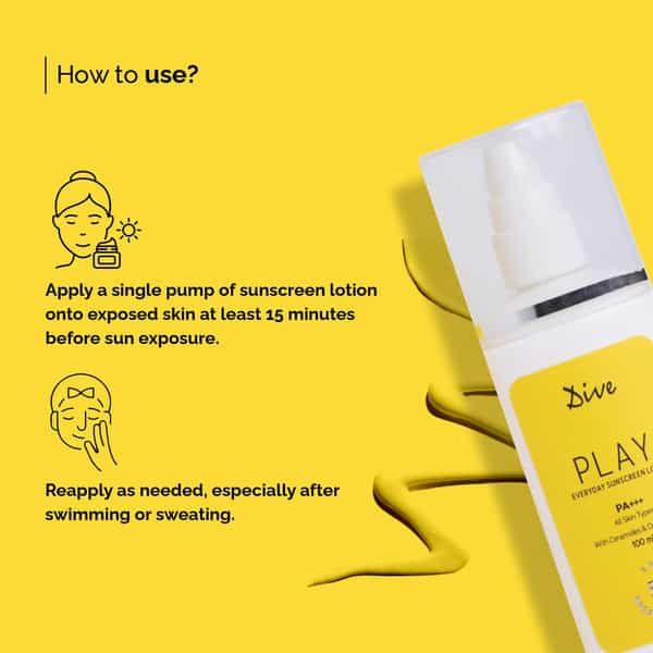 Dive Play Everyday Sunscreen Lotion Spf 50 | Pa+++ | Spectrum Protection | All Skin Type | 100Ml