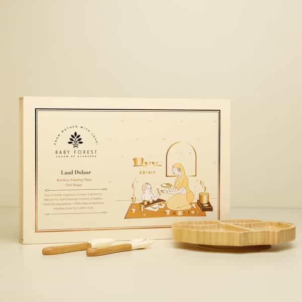 Baby Forest Laad Dulaar Bamboo Feeding Plate | Owl Shape | Toxin & Chemical-Free