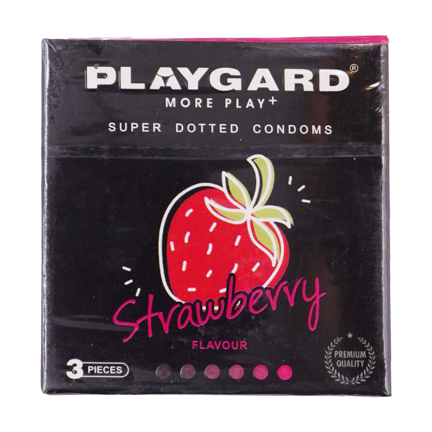 Playgard More Play + Strawberry Flavour Super Dotted Condoms 3 No's