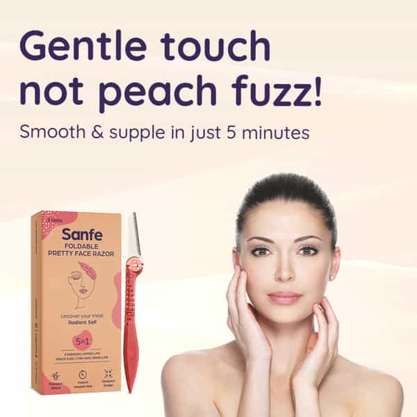 Sanfe Foldable Pretty Face Razor For Pain-Free Facial Hair Removal (3 Units)