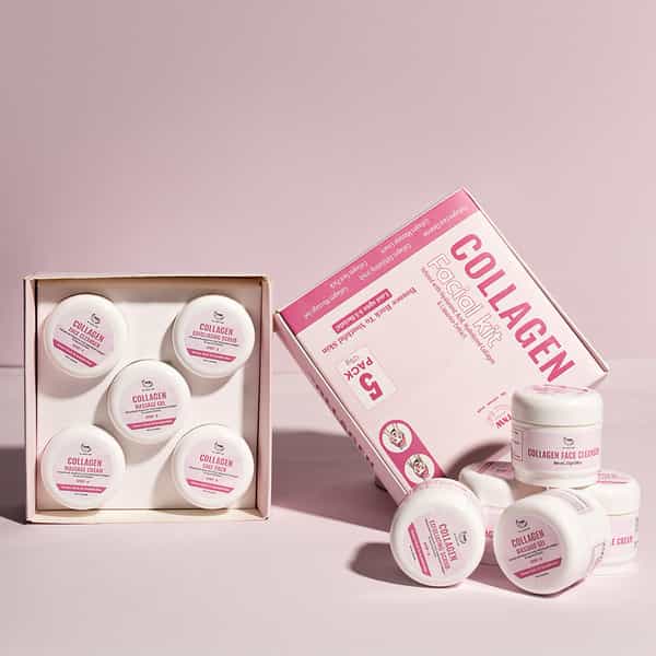 Tnw The Natural Wash Collagen Facial Kit 5 Pack | 125G | Hydrating & Youthful Skin Care 5X25 Gm
