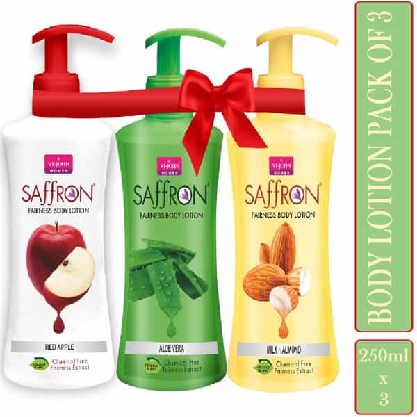 Vi-John Women All Skin Types Body Lotion Milk & Almond | Aloevera & Red Apple 250Ml Eack (Pack Of 3)