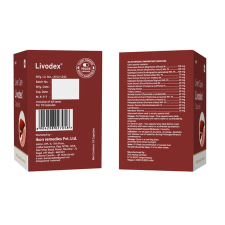 Livodex Capsules 10 Caps | Liver Health Supplement | Detox Liver (Pack Of 4)