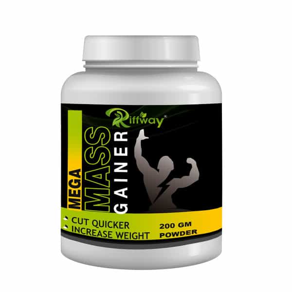 Riffway Mega Mass Gainer Weight Gain Powder | Promote Healthy Digestion & Gut Function (1X200gm)