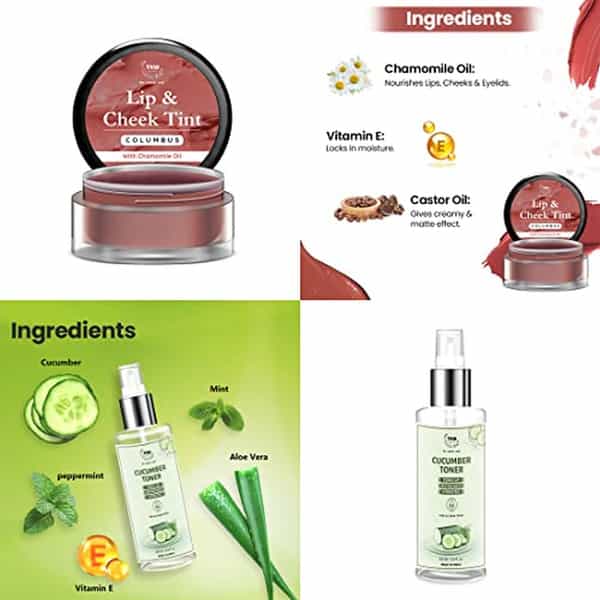 Tnw The Natural Wash Lip & Skin Care Combo With Columbus Lip & Cheek Tint And Cucumber Tone