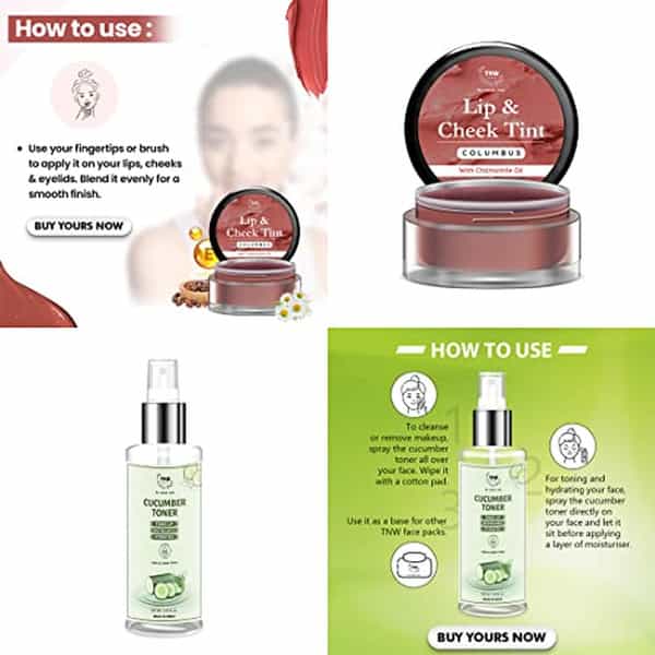 Tnw The Natural Wash Lip & Skin Care Combo With Columbus Lip & Cheek Tint And Cucumber Tone