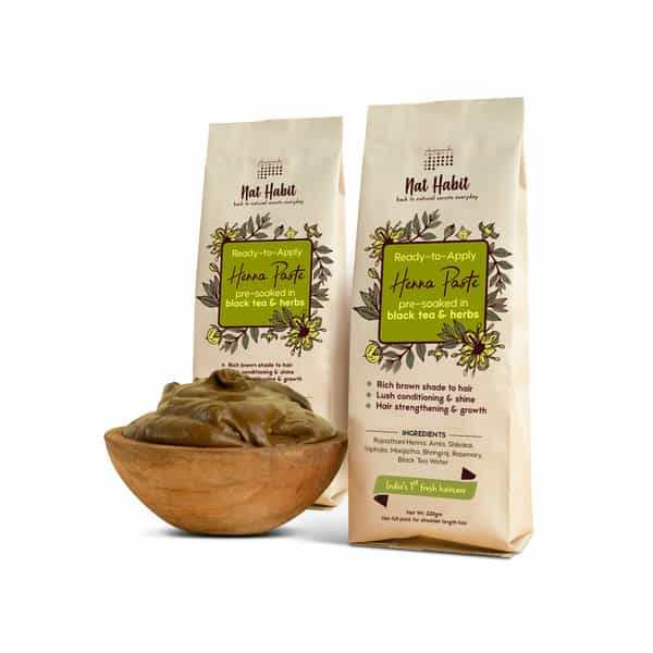 Nat Habit Ready To Apply Henna Paste Rich Brown Shade 220 Gm (Pack Of 2)