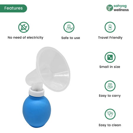 Sahyog Wellness Small Sized Travel Manual Breast Pump (Blue)