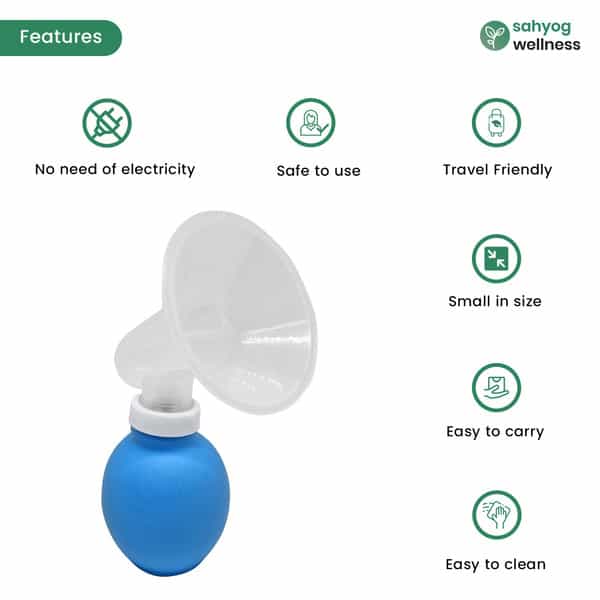 Sahyog Wellness Small Sized Travel Manual Breast Pump (Blue)