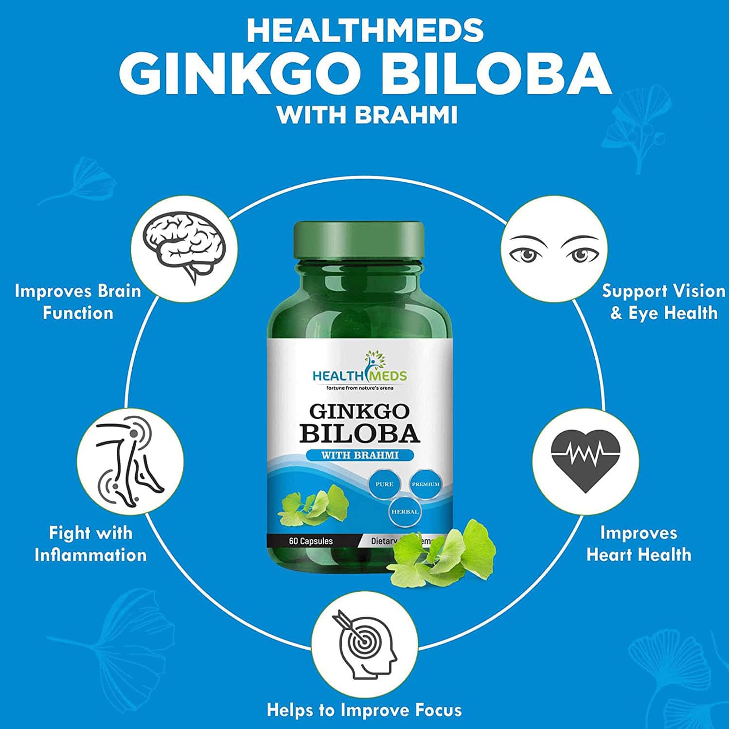 Buy HEALTHMEDS GINGKO BILOBA CAPSULES FOR BLOOD CIRCULATION BETTER