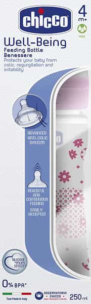 Chicco Wellbeing Pp Fastflow Bottle 250 Ml Pink