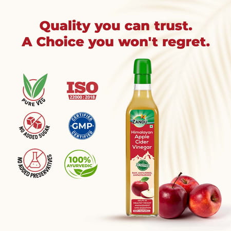 Zandu Himalayan Apple Cider Vinegar | Supports Healthy Weight & Digestion | 500ml