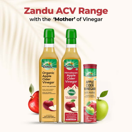 Zandu Himalayan Apple Cider Vinegar | Supports Healthy Weight & Digestion | 500ml