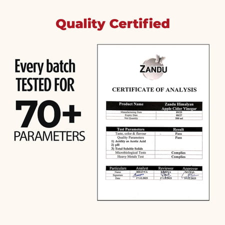 Zandu Himalayan Apple Cider Vinegar | Supports Healthy Weight & Digestion | 500Ml