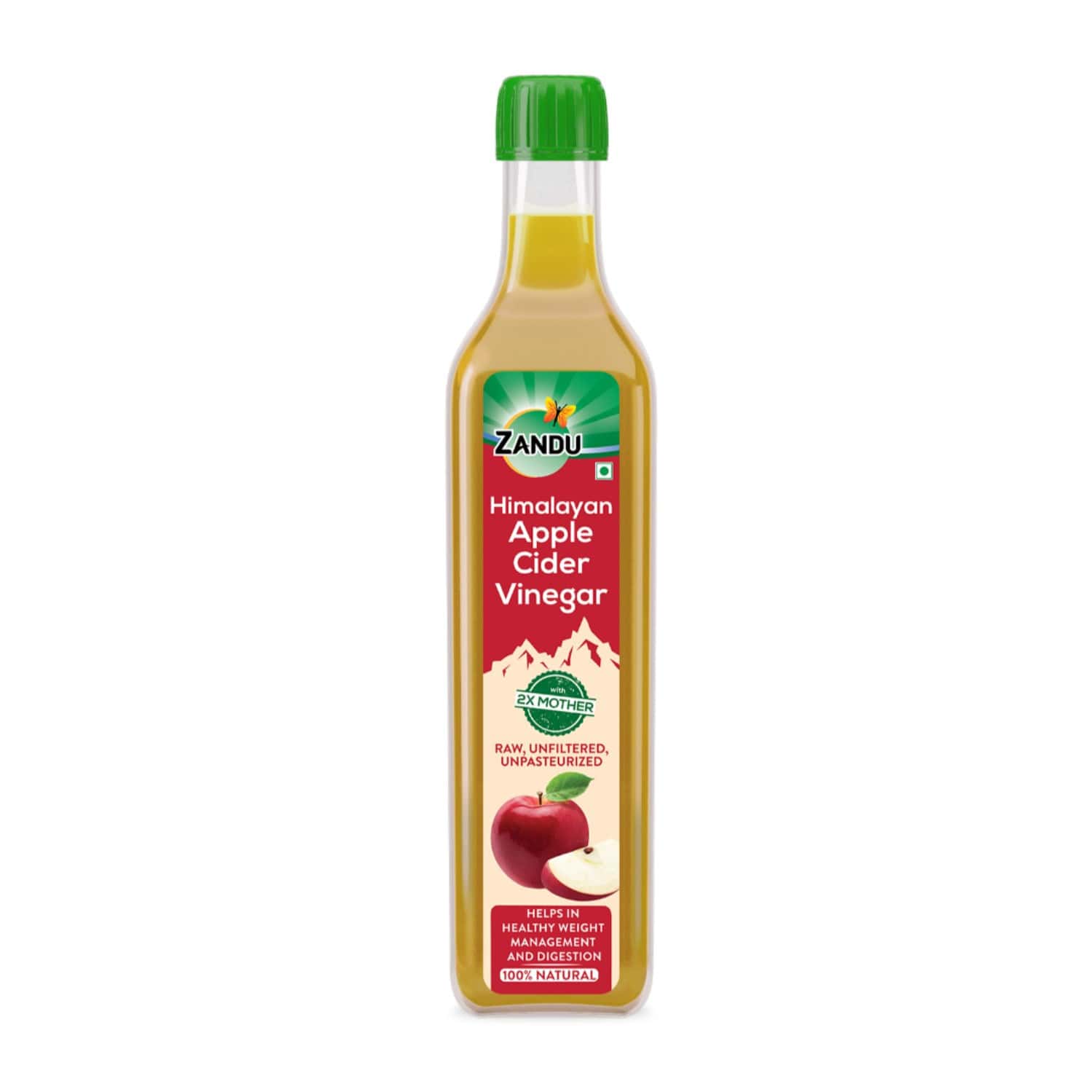 Zandu Himalayan Raw Unfiltered & Unpasteurized Ayurvedic Apple Cider Vinegar Bottle Of 500ml