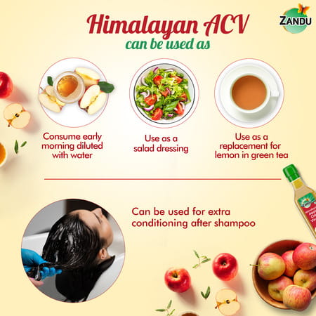 Zandu Himalayan Raw Unfiltered & Unpasteurized Ayurvedic Apple Cider Vinegar Bottle Of 500ml