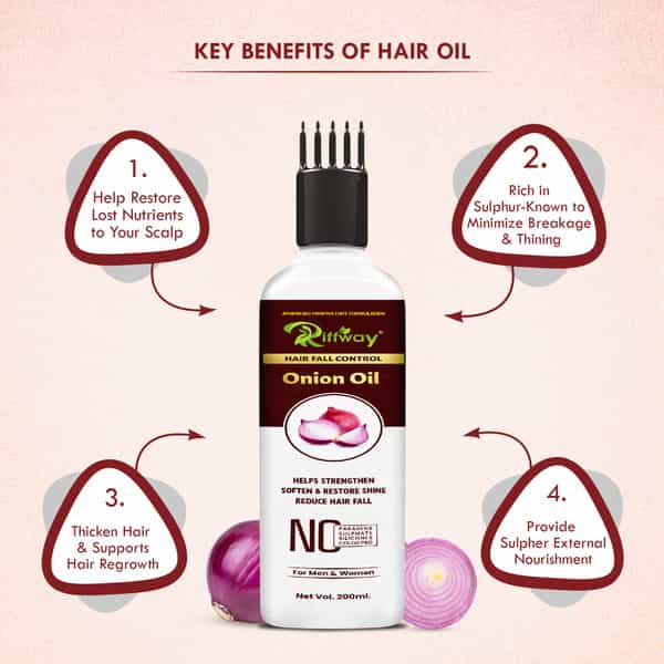 Onion Hair Herbal Oil Promotes Hair Growth & Controls Hairfall Hair Oil 100% Ayurvedic (200 Ml)