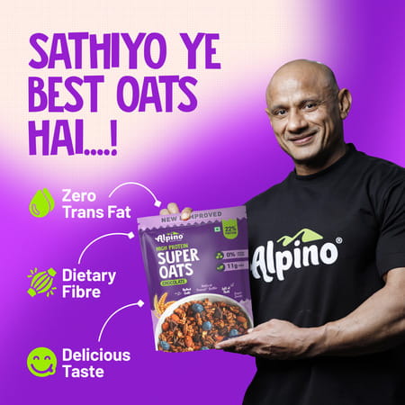 Alpino High Protein Super Oats Chocolate Pouch 1 Kg (Pack Of 2)