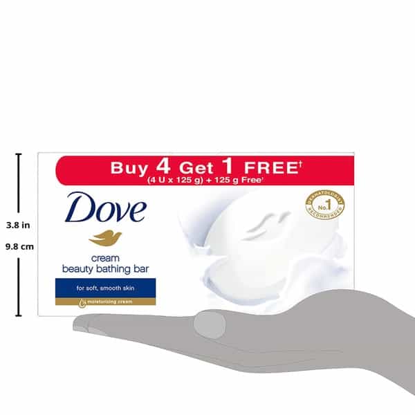 Dove Cream Beauty Bathing Soap (Buy 4 Get 1 Free) - 125 G