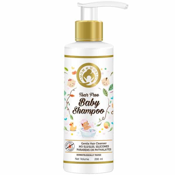 Mom & World Tear Free Baby Shampoo With Organic Moroccan Argan Oil And Oats Extract 200 Ml