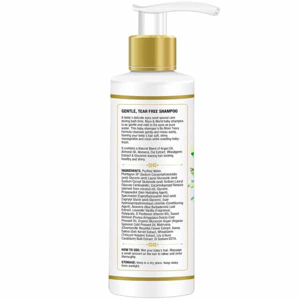 Mom & World Tear Free Baby Shampoo With Organic Moroccan Argan Oil And Oats Extract 200 Ml